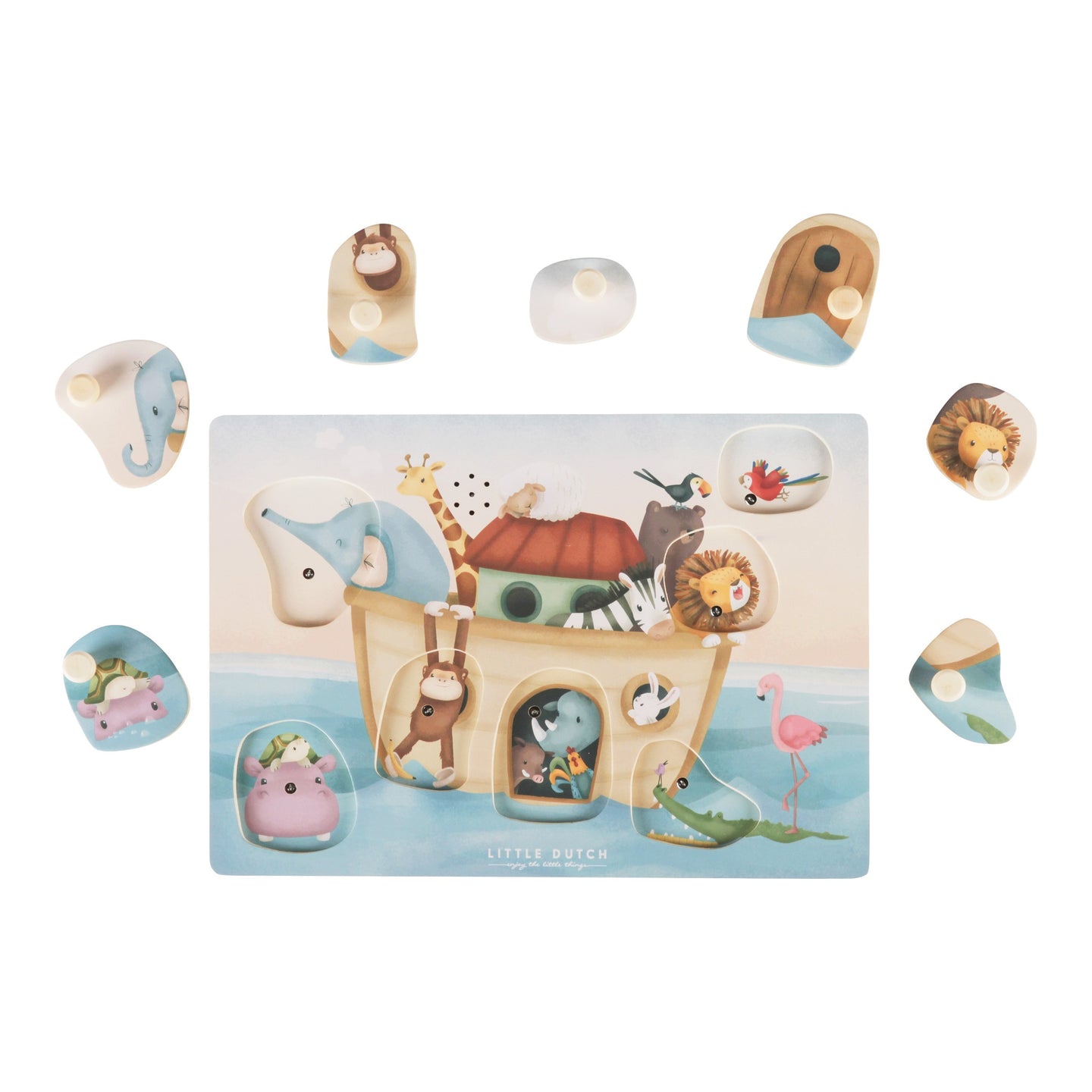 LITTLE DUTCH. Wooden puzzle with sounds Noah's Ark FSC - Image 3