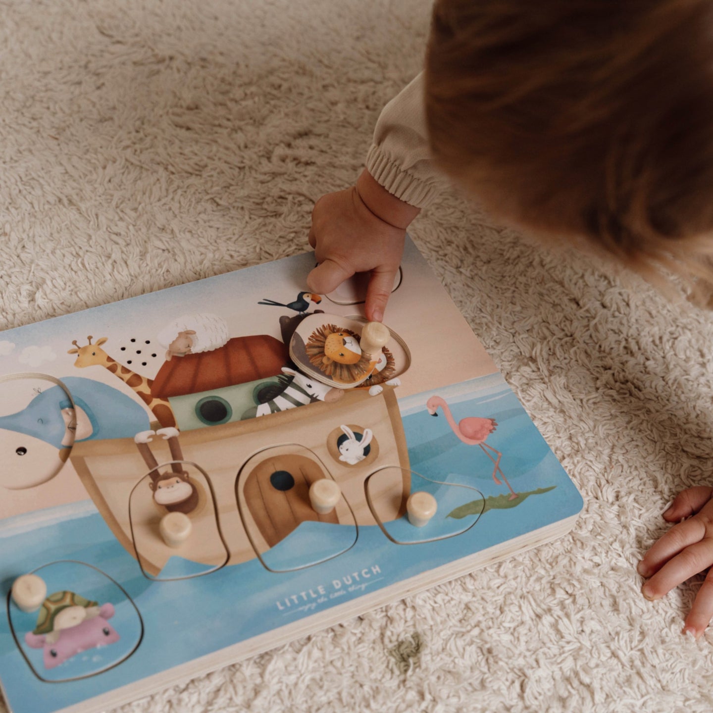 LITTLE DUTCH. Wooden puzzle with sounds Noah's Ark FSC - Image 5
