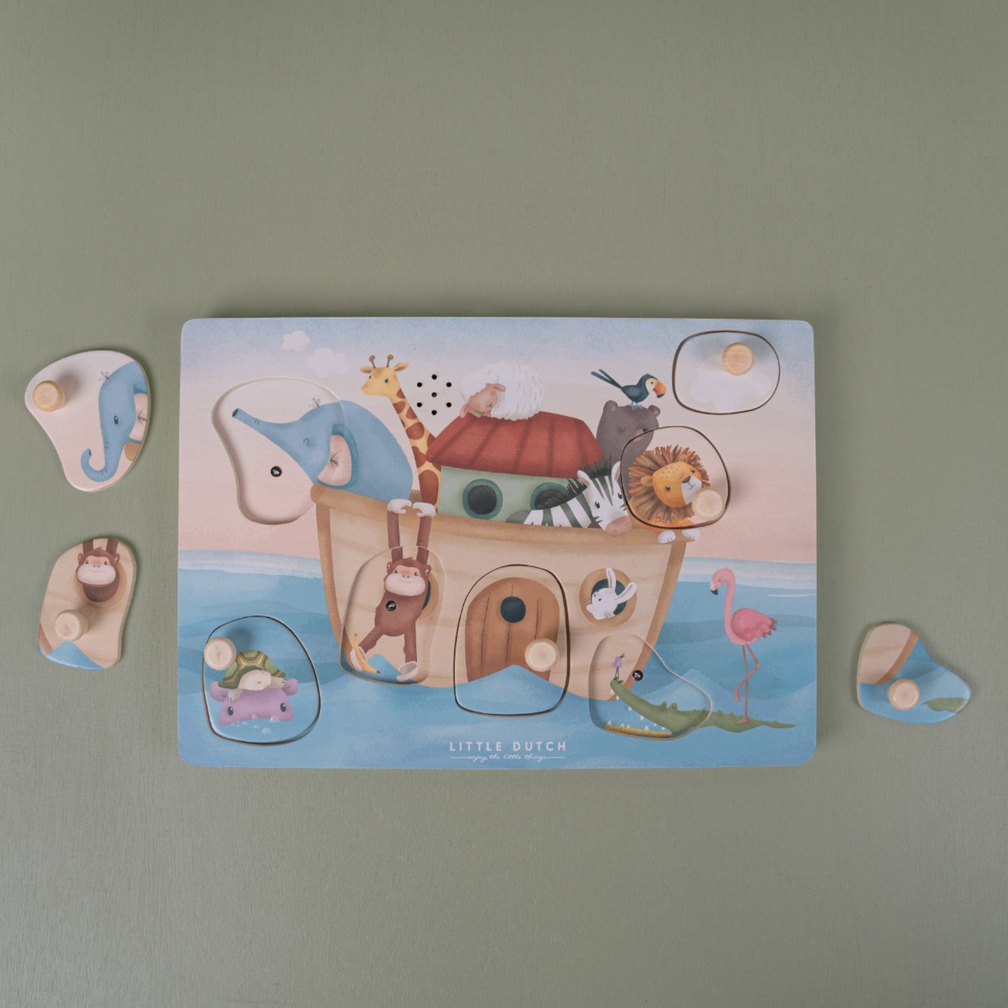 LITTLE DUTCH. Wooden puzzle with sounds Noah's Ark FSC - Image 8