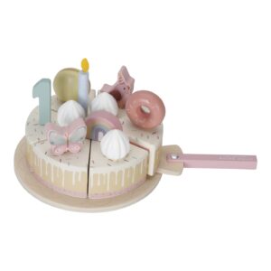 LITTLE DUTCH. Wooden cake with pink candles FSC