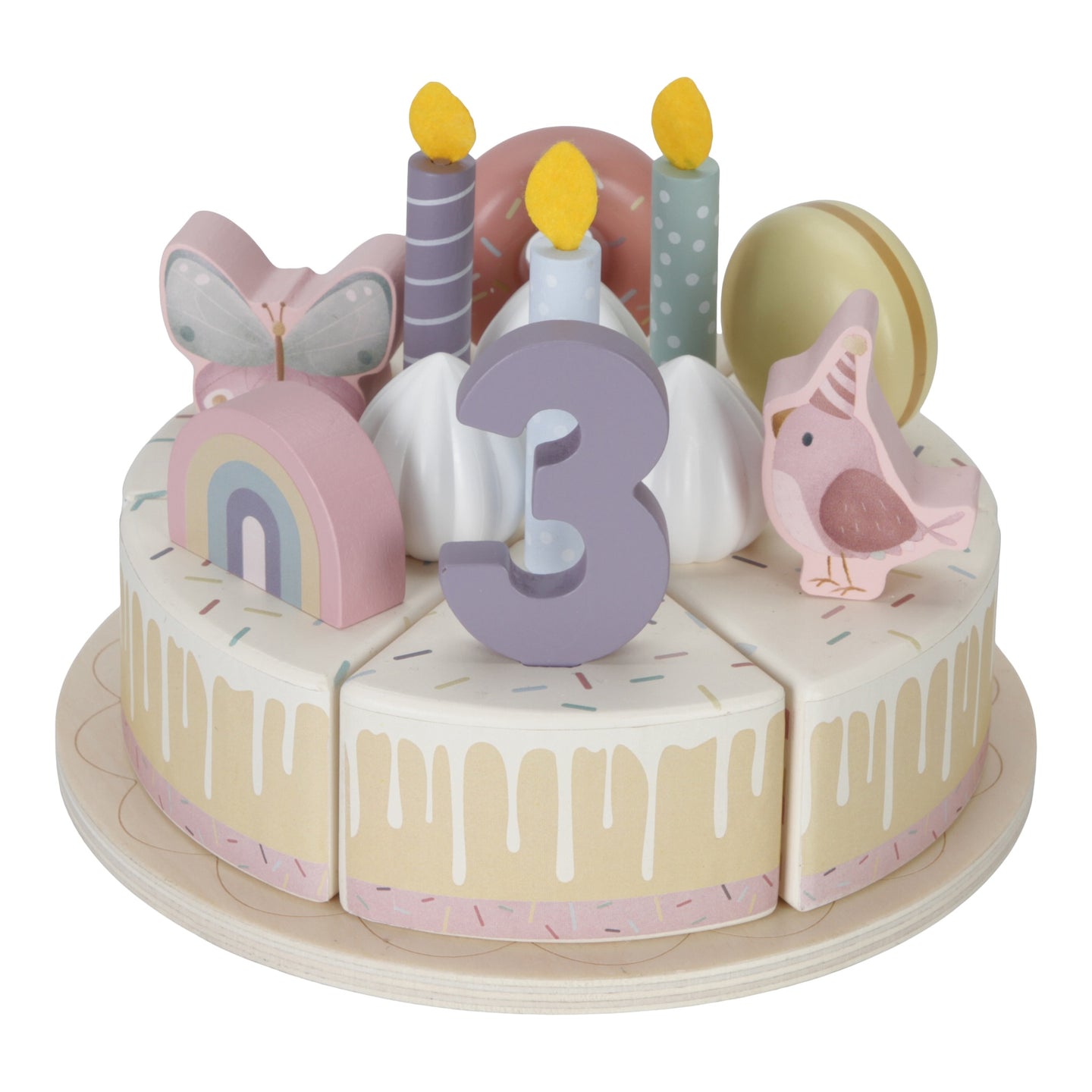 LITTLE DUTCH. Wooden cake with pink candles FSC - Image 9