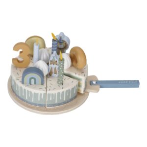 LITTLE DUTCH. Wooden cake with blue candles FSC