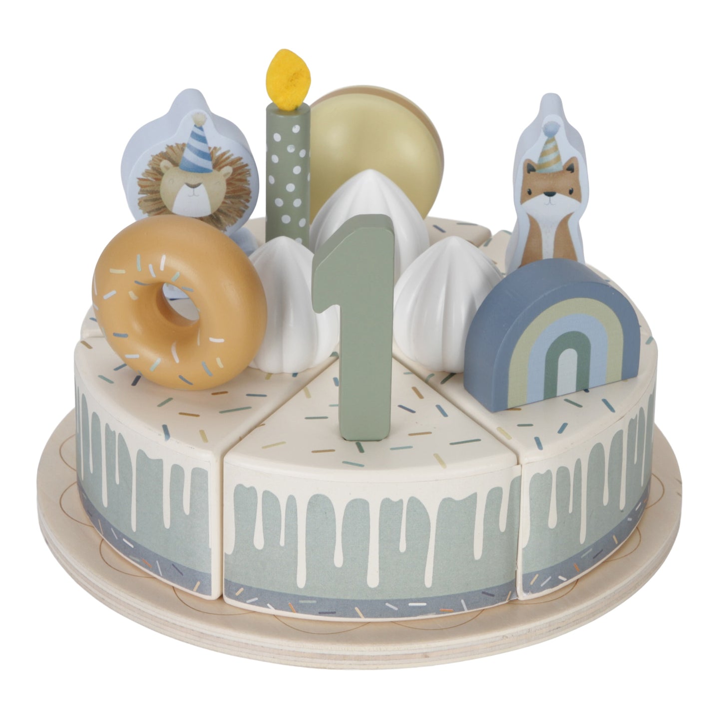 LITTLE DUTCH. Wooden cake with blue candles FSC - Image 3