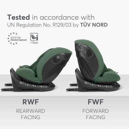 Car seat 40-150 cm i-Hike i-SIZE Army Green 2025 - Image 8