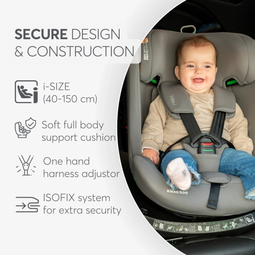 Car seat 40-150 cm i-Hike i-SIZE Army Green 2025 - Image 7