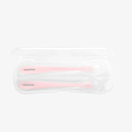 Silicone spoons with case 2pcs Pink