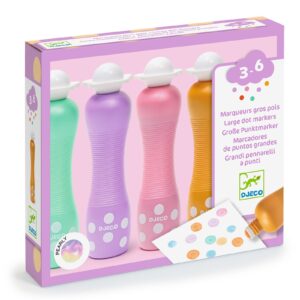 Djeco 4 markers with foam tip pearl colors