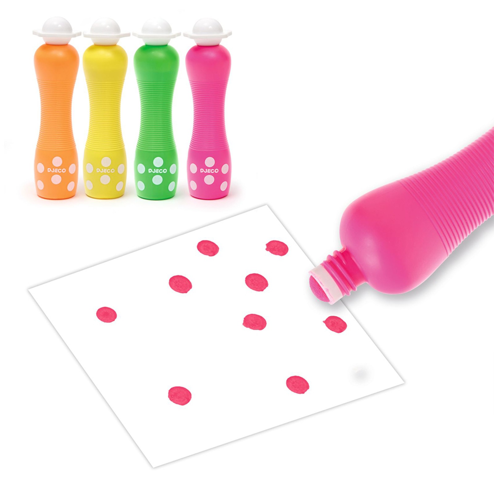 Djeco 4 markers with foam tip neon colors - Image 3