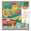 Djeco triptych with repositionable stickers Animals