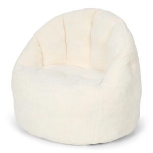 LITTLE DUTCH. Fabric children's armchair-pouf teddy - white