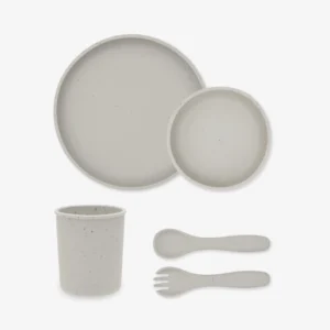 KIKKABOO Feeding set 5 pcs Platinum Silicone Sand
