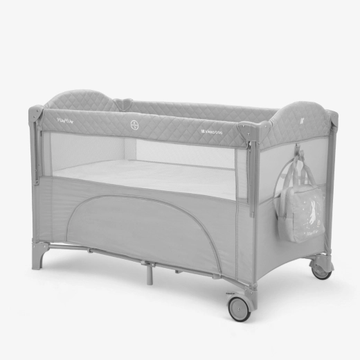 KIKKABOO Baby cot 2 levels Milky Way Grey 2023
