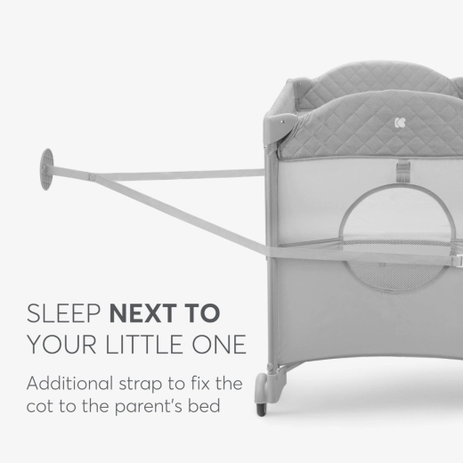 KIKKABOO Baby cot 2 levels Milky Way Grey 2023 - Image 4