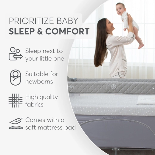 KIKKABOO Baby cot 2 levels Milky Way Grey 2023 - Image 9