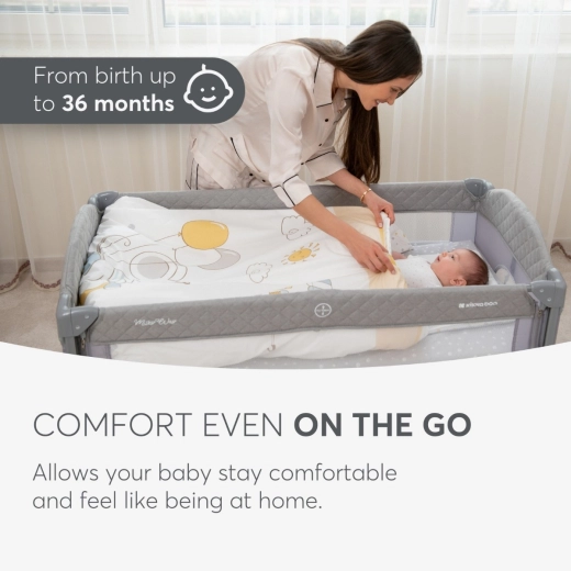 KIKKABOO Baby cot 2 levels Milky Way Grey 2023 - Image 10