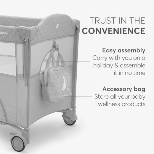 KIKKABOO Baby cot 2 levels Milky Way Grey 2023 - Image 7
