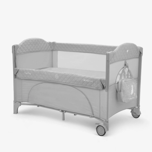 KIKKABOO Baby cot 2 levels Milky Way Grey 2023 - Image 3
