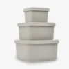 KIKKABOO Snack box set 3 pcs Platinum Silicone Sand