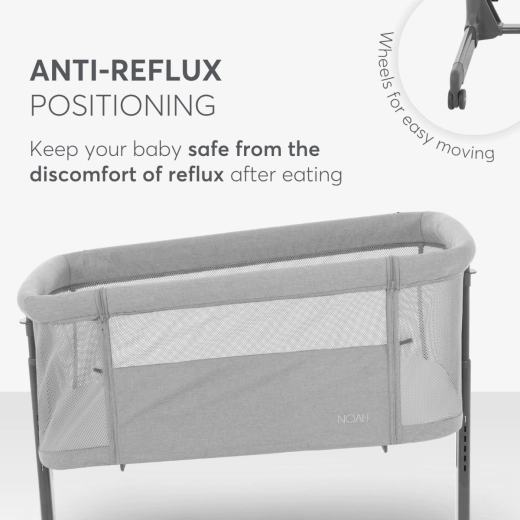 KIKKABOO Bedside crib Noah Light Grey - Image 5