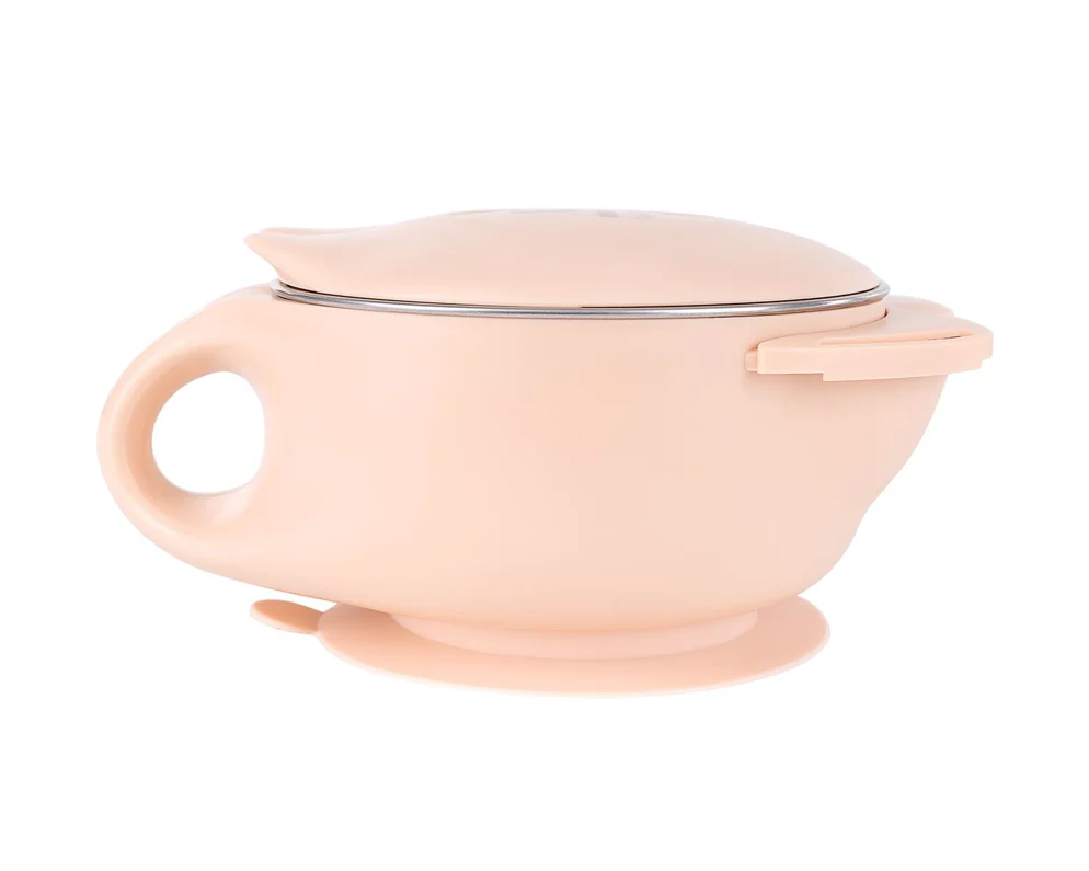 KikkaBoo Cat Pink Stainless Steel Insulated Bowl, 400ml - Image 3