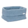 LITTLE DUTCH. Large knitted changing basket Pure Denim Blue