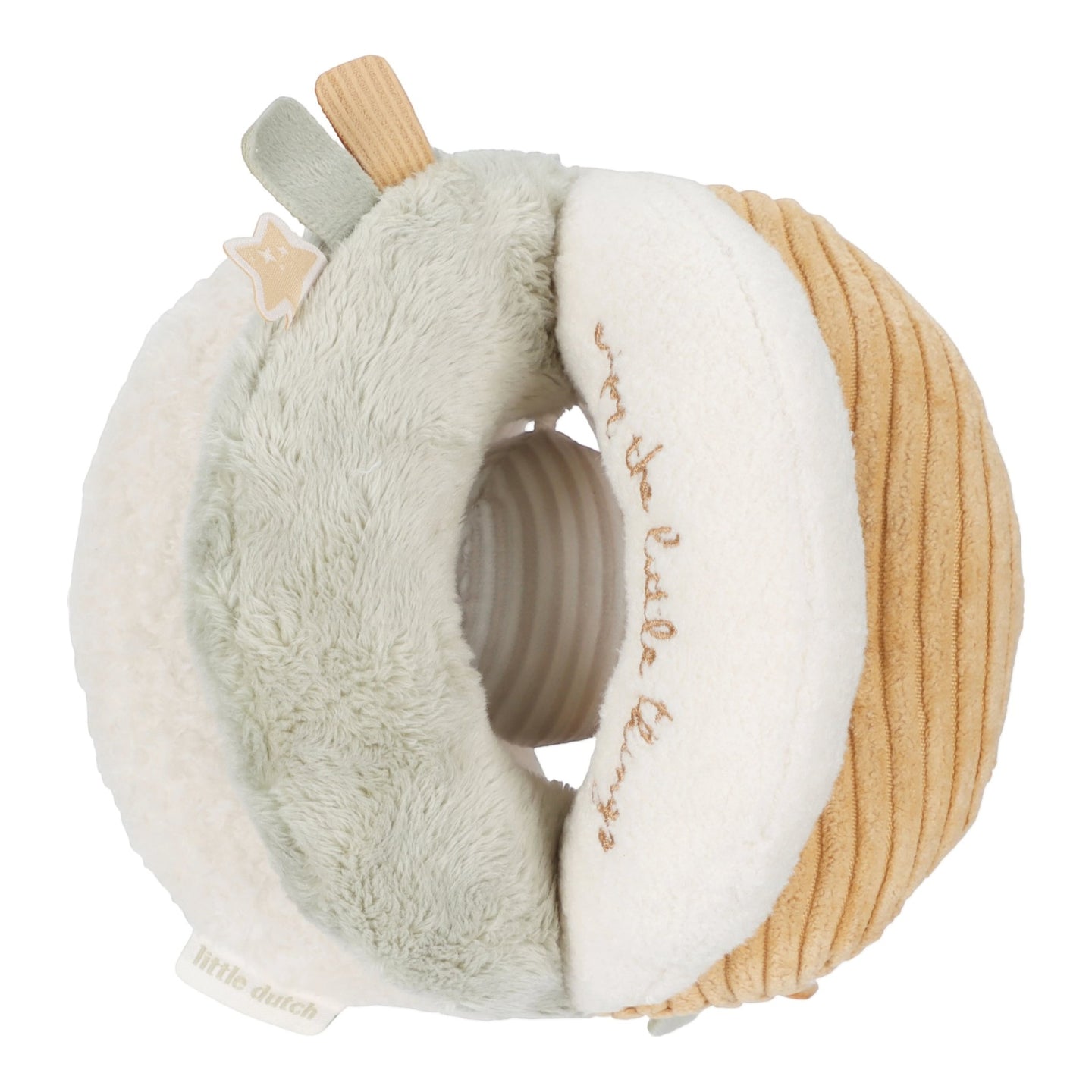 LITTLE DUTCH. Newborn Naturals GRS Fabric Ball with Handles