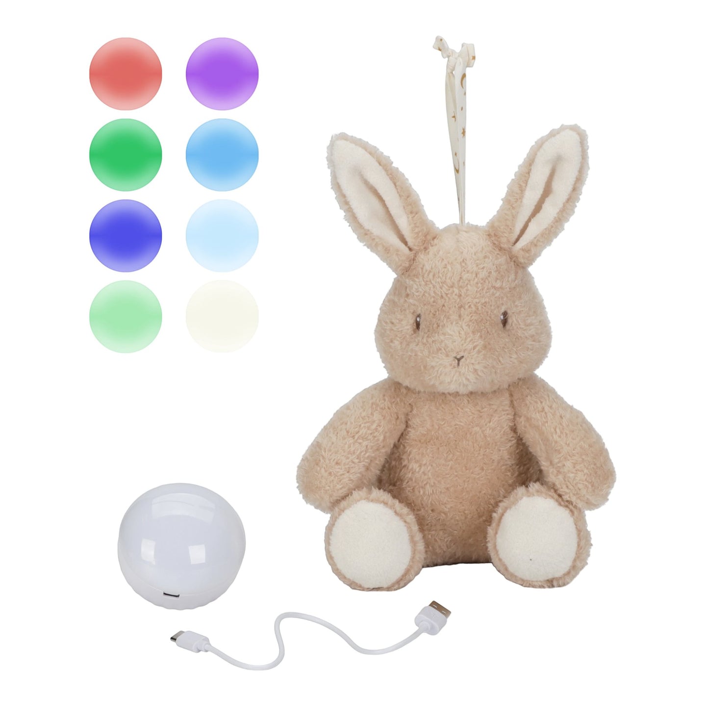 LITTLE DUTCH. Fabric bunny with lighting, white noise & music - rechargeable - Image 8