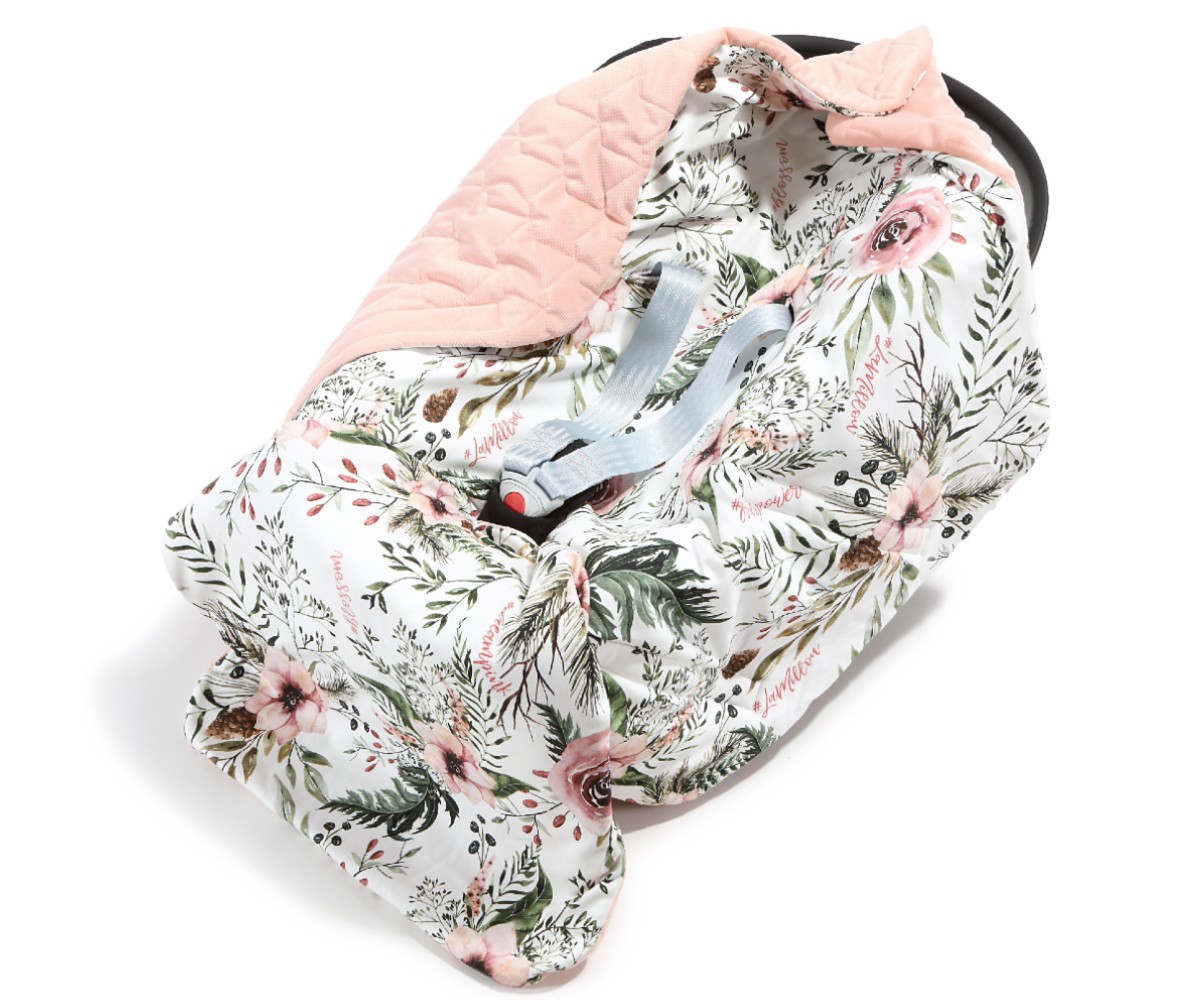 LA MILLOU CAR SEAT BLANKET CLASSIC WILD BLOSSOM SMOKED ROSE