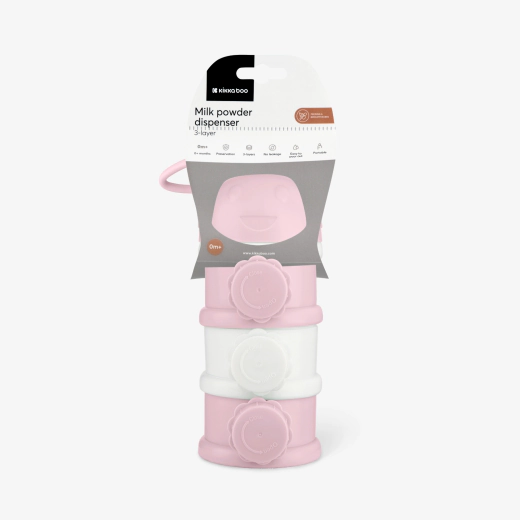 KIKKABOO Milk powder dispenser 3-layer Pink - Image 4