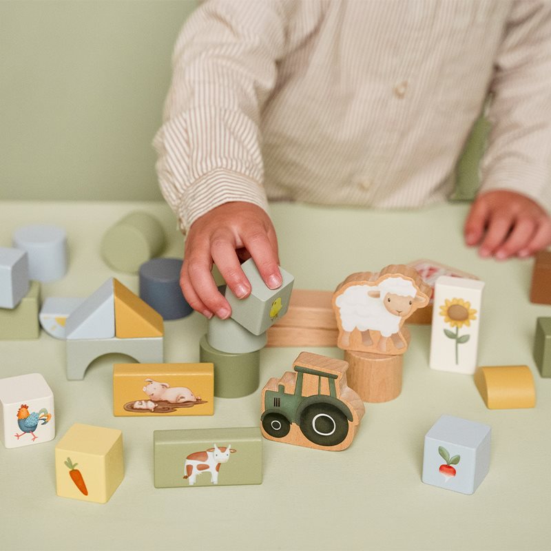 LITTLE DUTCH Wooden Building Blocks Little Farm FSC - Image 2