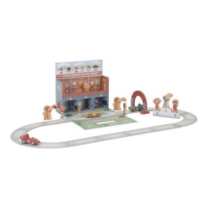 LITTLE DUTCH Wooden racetrack in play case