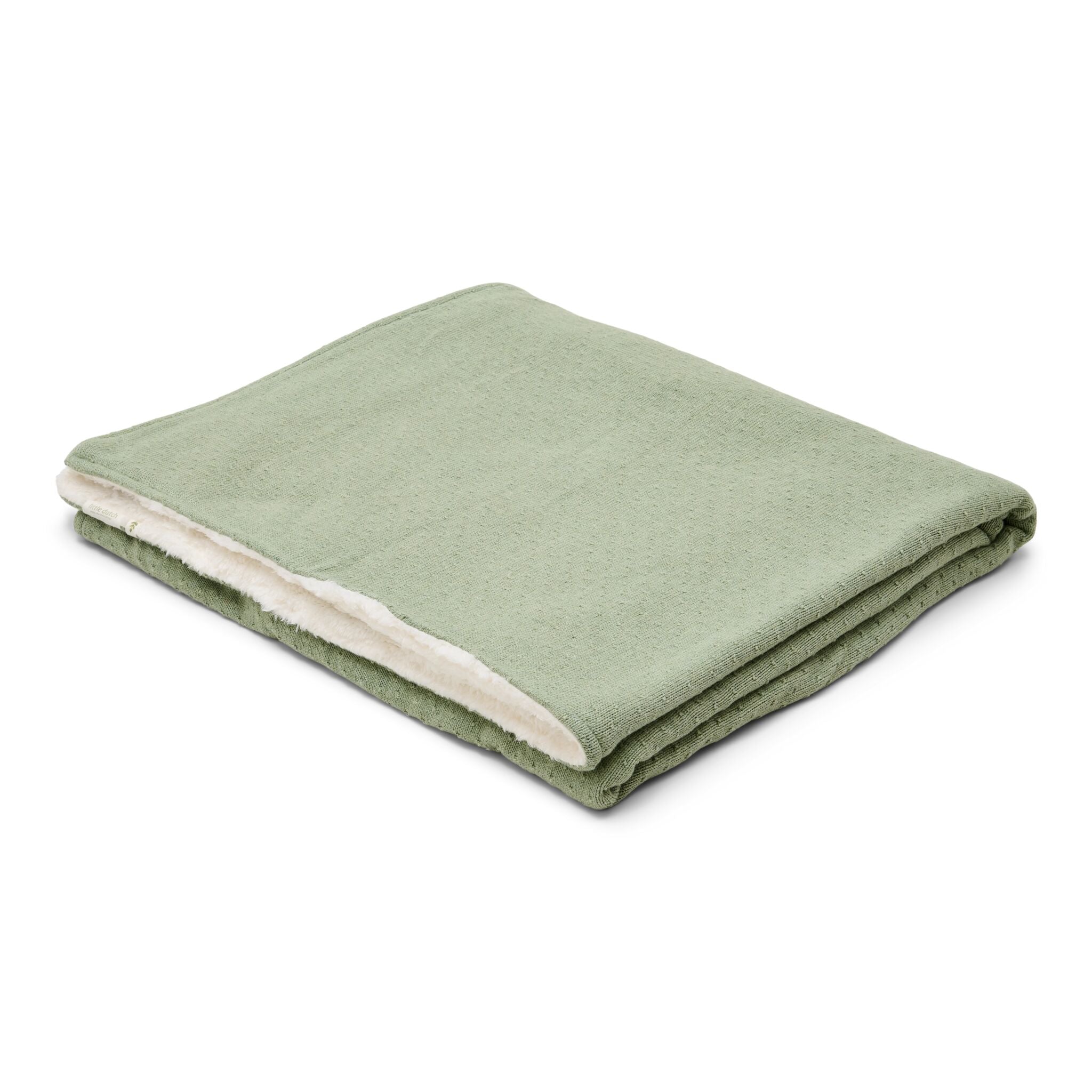 LITTLE DUTCH Winter Knitted fleece Blanket Pure Sage 70x100 - Image 3