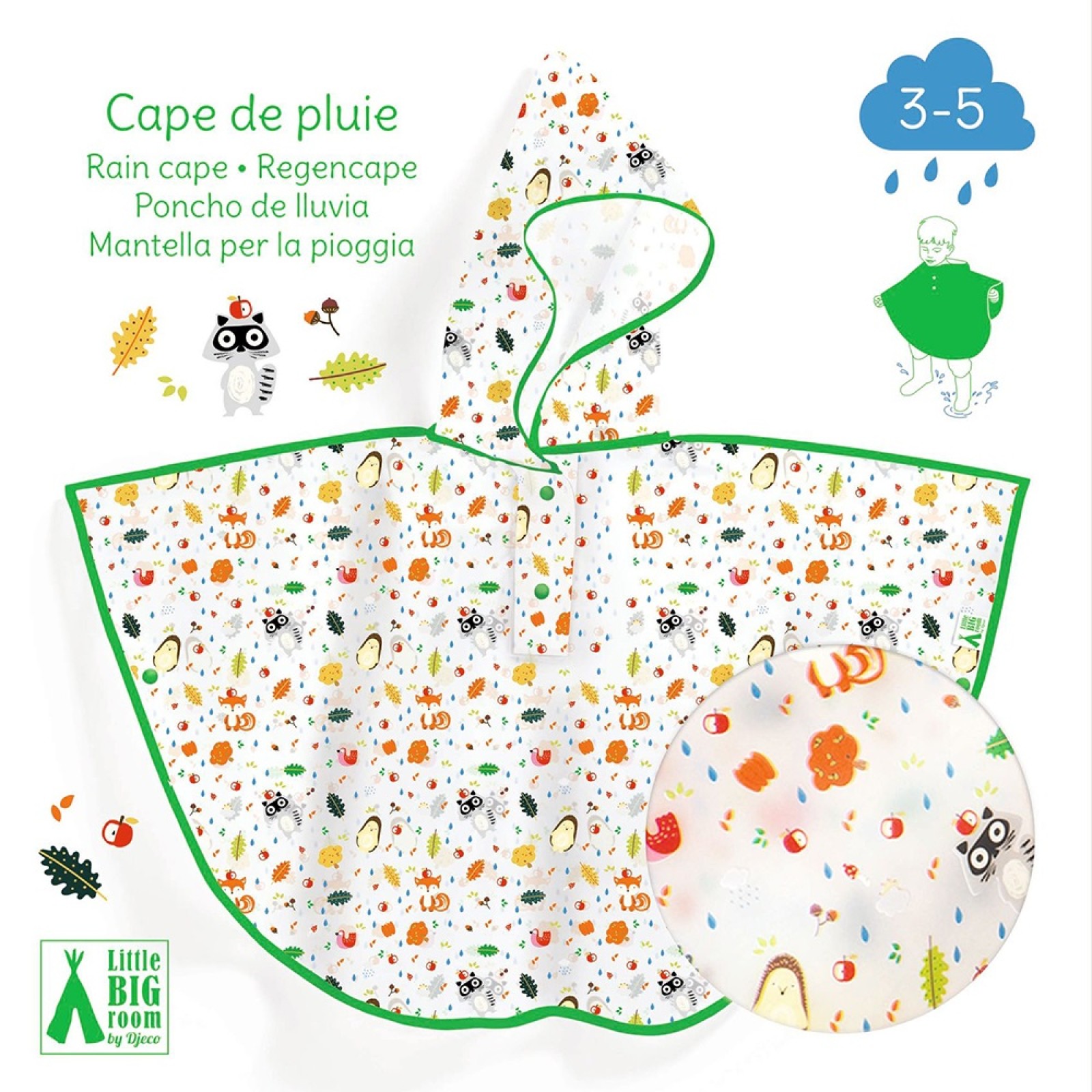 DJECO WATERPROOF CAPE FOX 3-5Y - Image 2