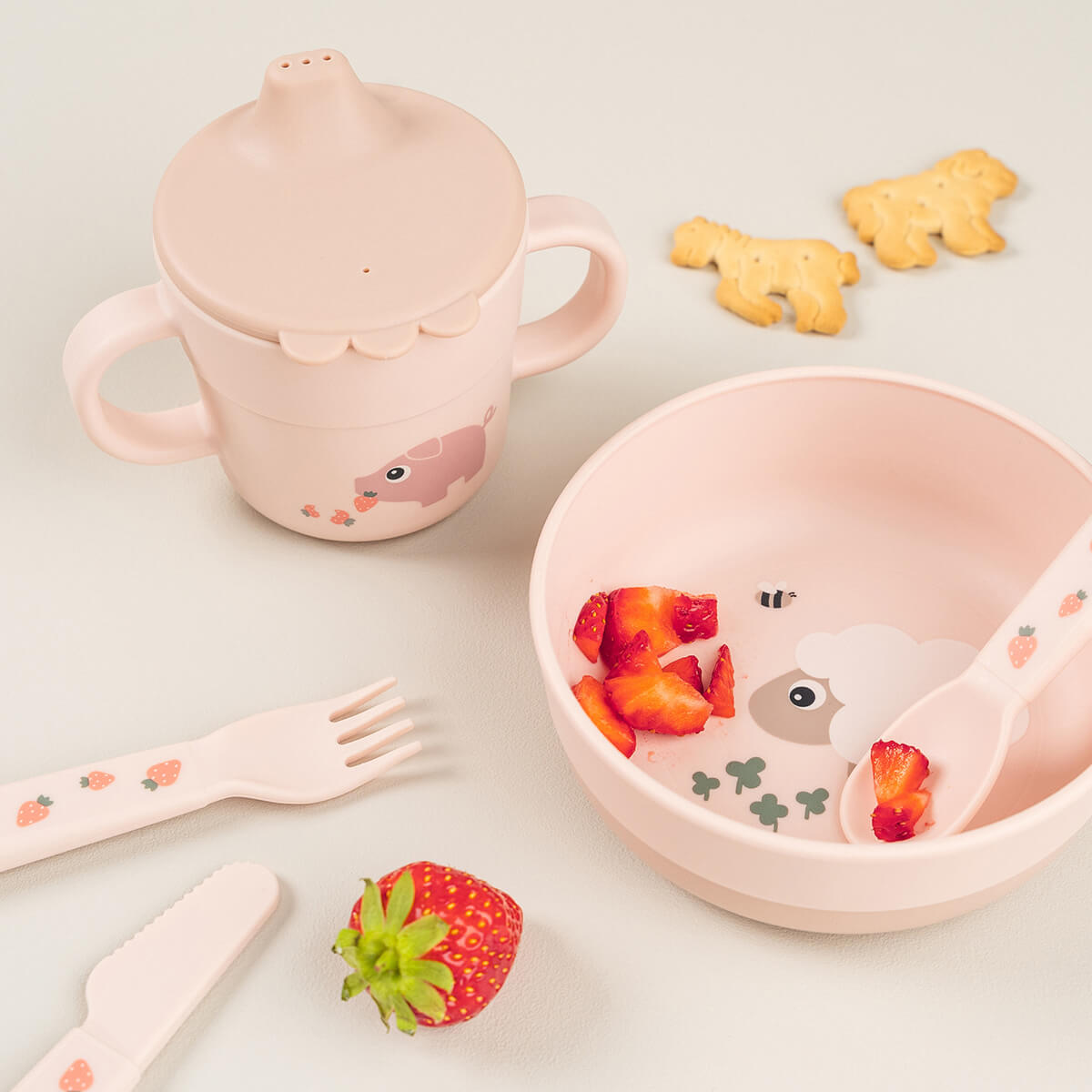 DONE BY DEER Foodie spout cup - Tiny farm - Powder - Image 2