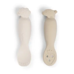 DONE BY DEER Learning spoon set - Tiny farm - Sand