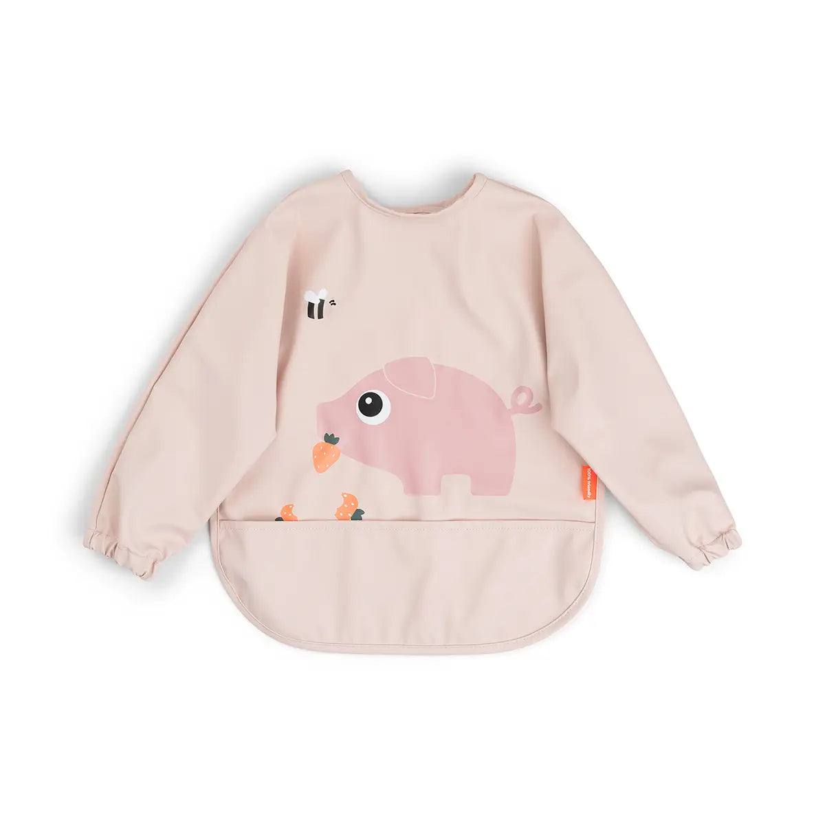 DONE BY DEER Sleeved pocket bib - Tiny farm - Powder