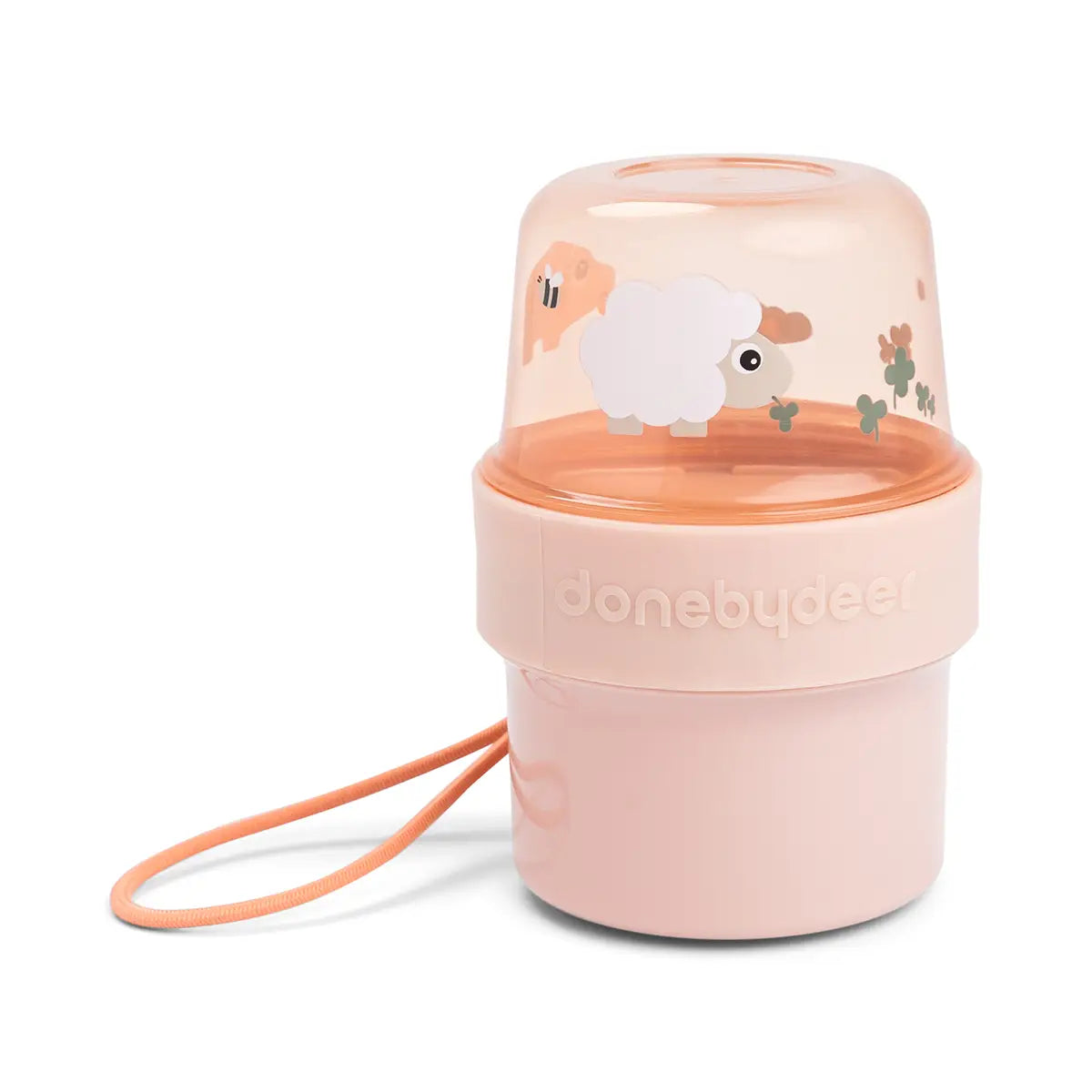 DONE BY DEER To go 2-way snack container S - Tiny farm - Powder