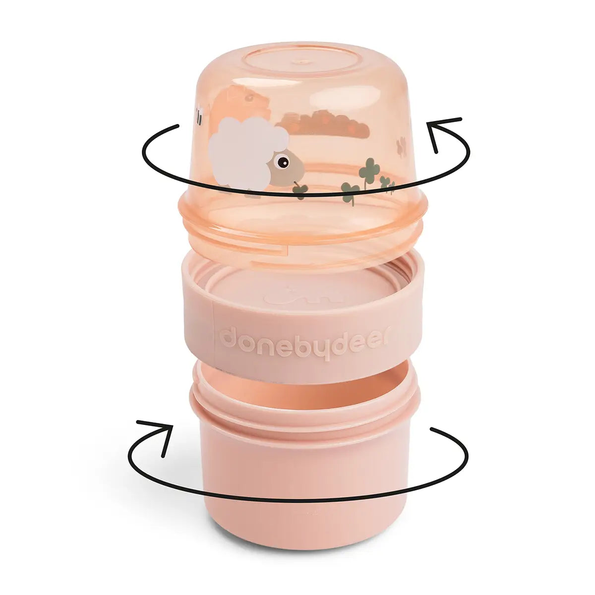 DONE BY DEER To go 2-way snack container S - Tiny farm - Powder - Image 3