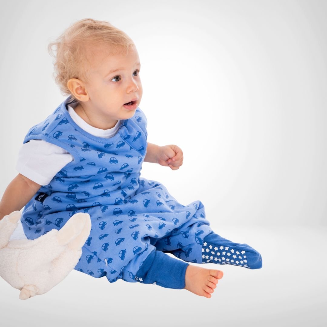 Baby Bliss Jump, Sleeping Bag with Legs, 2.5 TOG, 6-18 months, VROOM Cars, Print Petrol - Image 2