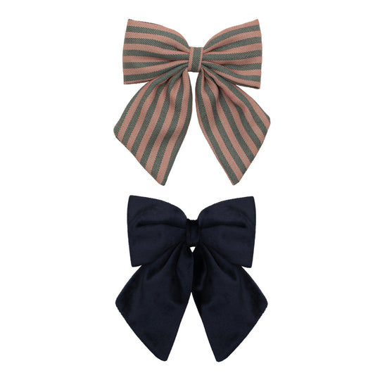 MIMI & LULA STRIPE AGNES BOW CLIPS