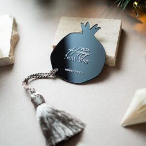 Pomegranate Logo Charm | Anthracite Mirror Plexiglass
