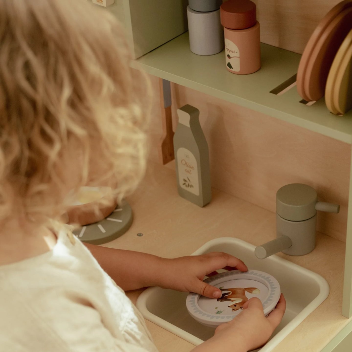 LITTLE DUTCH Wooden kitchen with play accessories Mint FSC - Image 5