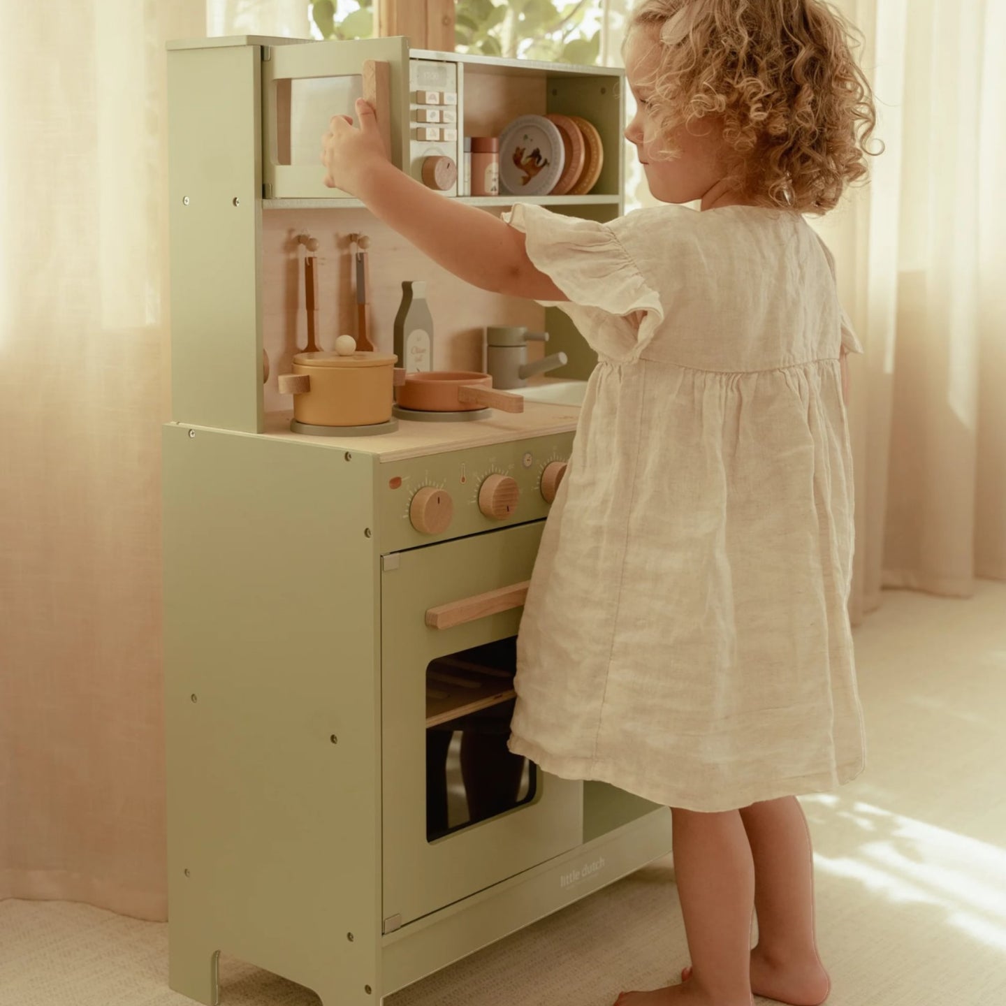 LITTLE DUTCH Wooden kitchen with play accessories Mint FSC - Image 9