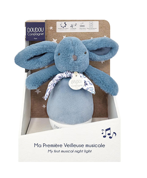 DΟUDΟU ET COMPAGNIE Blue Tumbler Musical Baby Night Light - 16 cm - Image 2