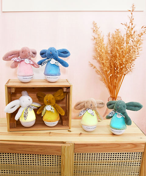 DΟUDΟU ET COMPAGNIE Blue Tumbler Musical Baby Night Light - 16 cm - Image 3