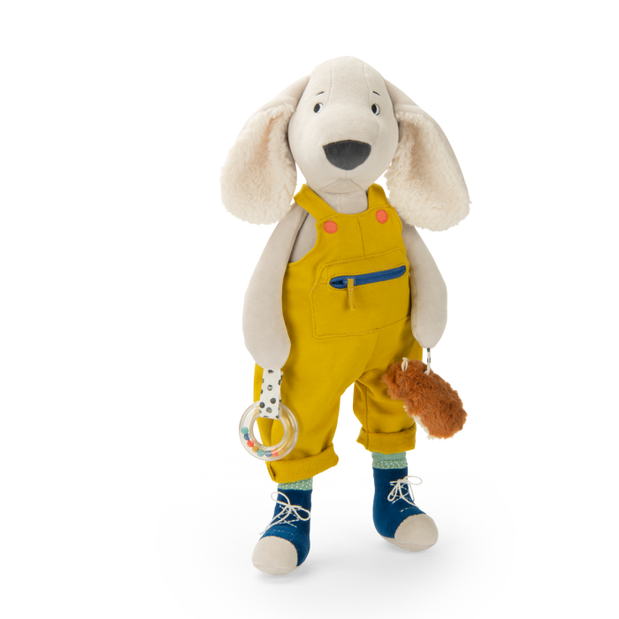 MOULIN ROTY ACTIVITY DOG LARGE PUCE & PILOU