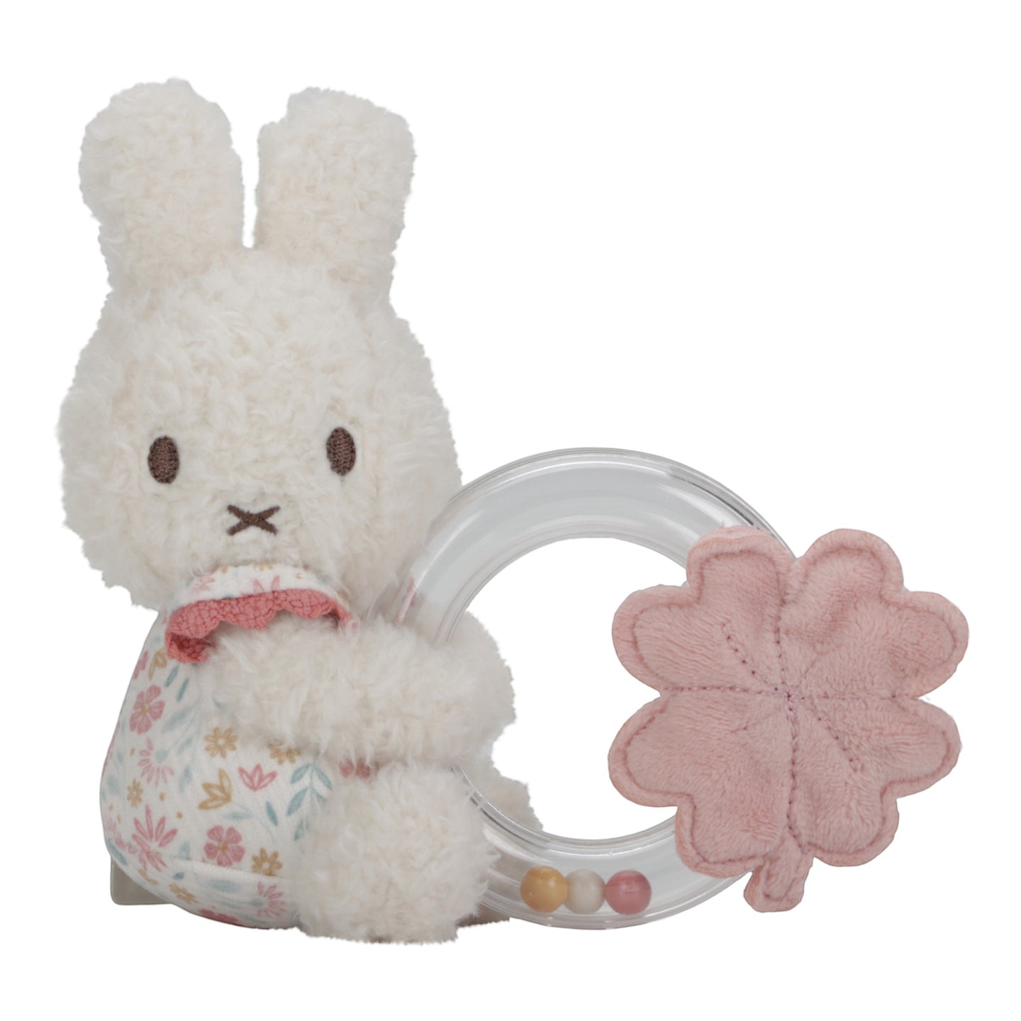 LITTLE DUTCH. Miffy fabric rattle with ring - Lucky Blossom