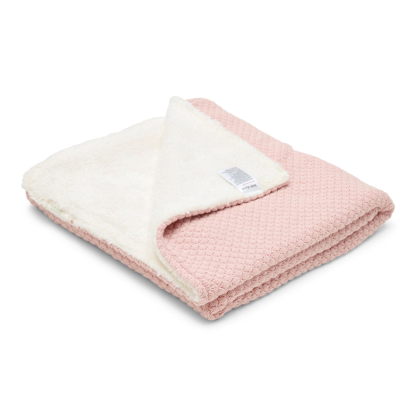 LITTLE DUTCH. Knitted blanket with fleece lining Pure Blossom 70x100cm - Image 3