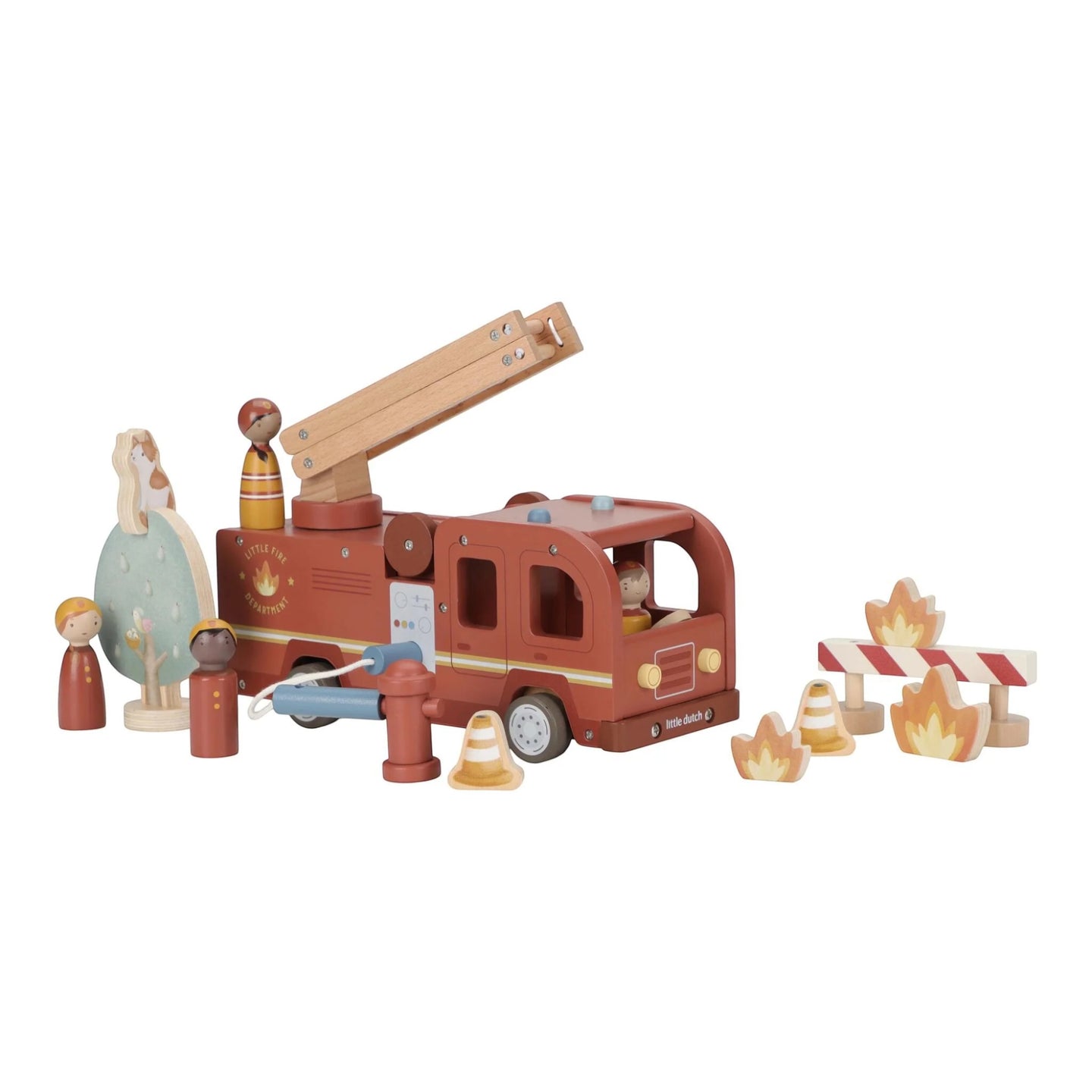 LITTLE DUTCH. Wooden fire truck with FSC accessories