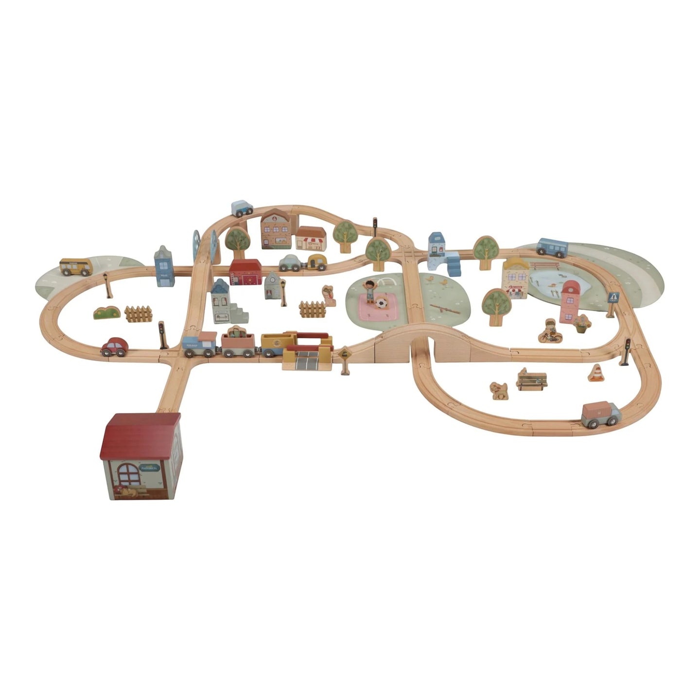 LITTLE DUTCH. Train play set with tracks and XL vehicles